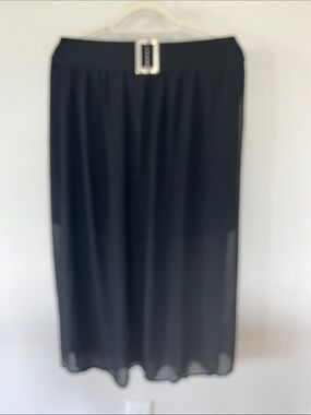 Black Maxi Skirt with Sheer flowing  outer skirt